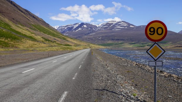 Route 1 in north-west Iceland - much of rural Iceland is sparsley populated.