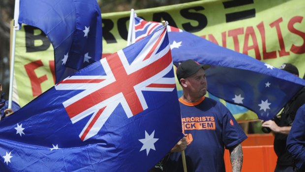 Reclaim Australia national rally on Parliament House Lawns was the first in a series of globally coordinated Anti-Islam protests