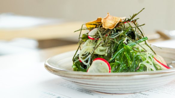 Seaweed salad with rice noodles and yuzu-ginger dressing at Kong. 