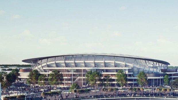 An artist's impression of what the new Allianz Stadium will look like. The stadium is built entirely on SCG Trust lands.