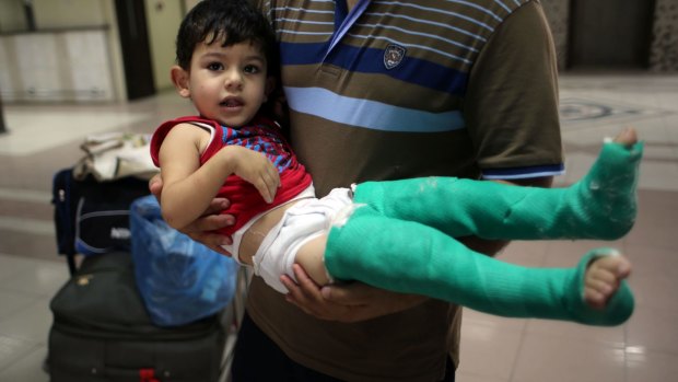 Innocent victims: Many Palestinian children were hurt in the recent Israeli-Palestinian conflict in Gaza. 