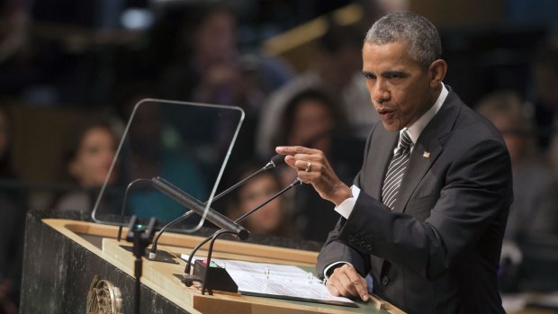 US President Barack Obama addresses the 2015 Sustainable Development Summit.