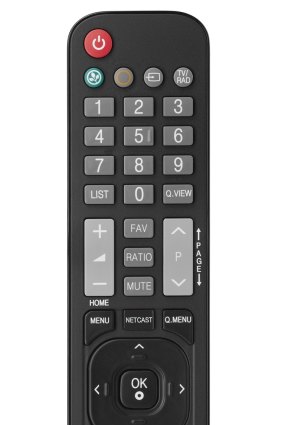 A One For All replacement remote for an LG TV.