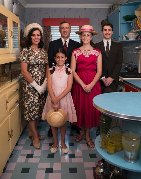 The Ferrone family in their 1950s kitchen.