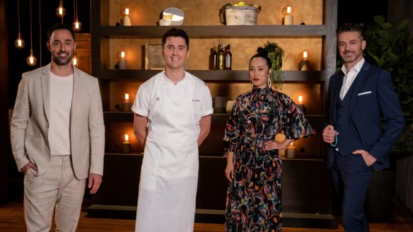 Judge Andy Allen, chef Josh Niland and judges Melissa Leong and Jock Zonfrillo set a fishy challenge that sends someone home. 