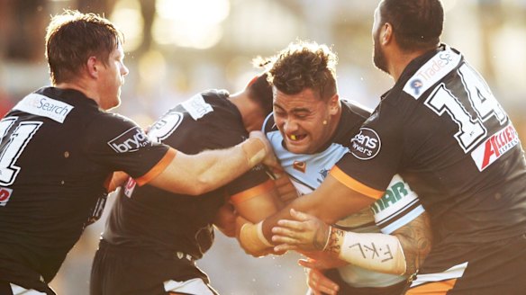 Centre of controversy: Andrew Fifita with his "FKL" bandage.