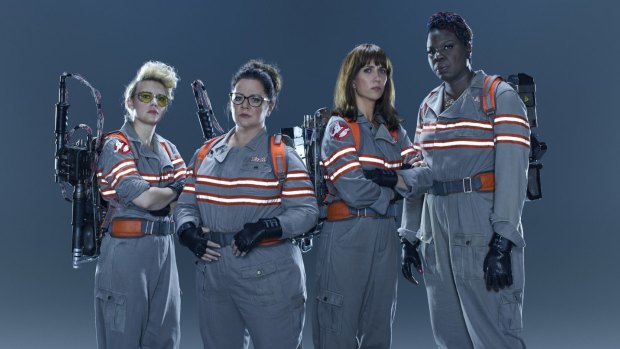 Tjhe new Ghostbusters: (from left) Kate McKinnon, Melissa McCarthy, Kristen Wiig and Leslie Jones.