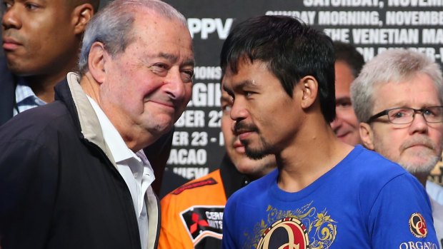 Disputed negotiations: Top Rank CEO Bob Arum with Manny Pacquiao.