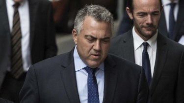 Joe Hockey arrives at the Federal Court on Tuesday. 