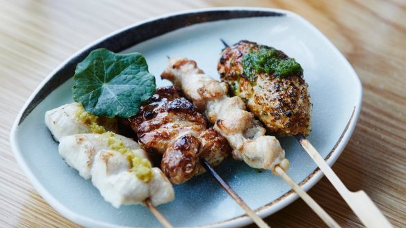 Yakitori skewers.