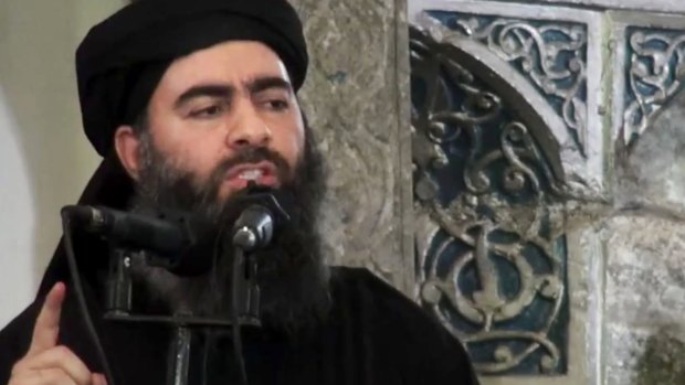 Islamic State leader Abu Bakr al-Baghdadi in Mosul in July.