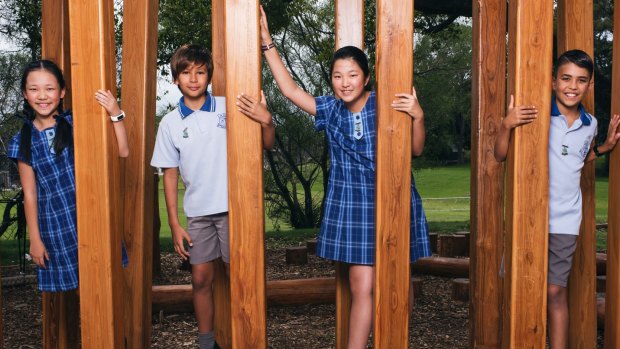 Serena Chui, Philemon Winter, Ashly Fan and Mahdi Mourad from Hurstville Public are hoping to get into a selective high school. 