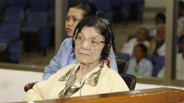 Ieng Thirith in the courtroom of the UN-backed tribunal in Phnom Penh in 2010.