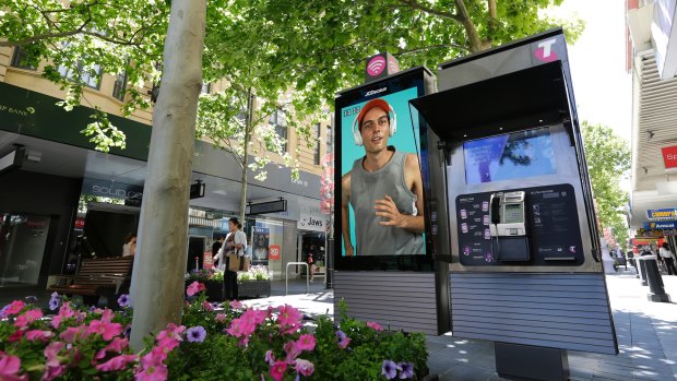 The payphones sit alongside 72-inch digital advertising panels, which will showcase six marketing partners. 