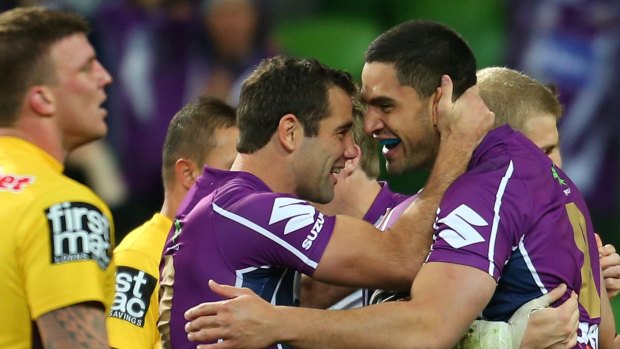 Storm Jesse Bromwich (right), says skipper Cameron Smith can look after himself.