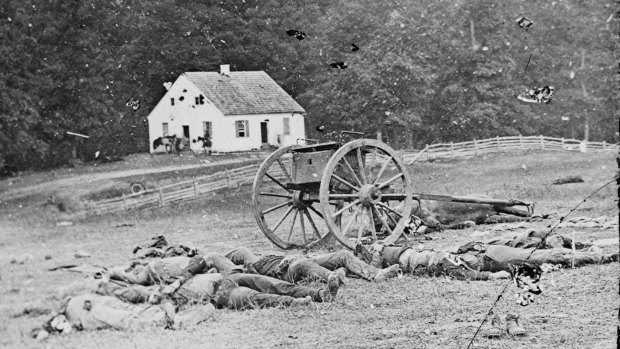 Confederate soldiers lie dead in Maryland in 1862. 


