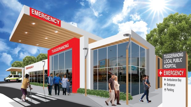 An artists impression of the local public hospital in Tuggeranong, as proposed by the Canberra Liberals.
