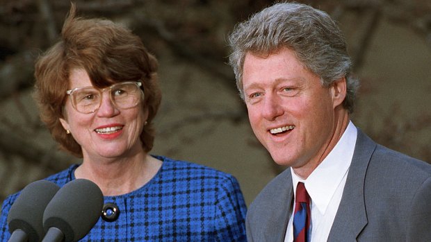 Janet Reno, the first US female attorney-general, with President Bill Clinton in  1993.