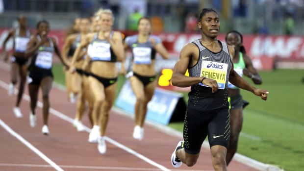 Semenya, pictured winning in Rome last month, has been just about unbeatable this season over 800 meters and is favourite for Olympics gold.