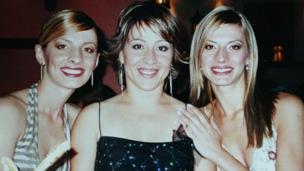 Murder victim Sevda Bayrak (centre) pictured with her sisters Semra and Havva.