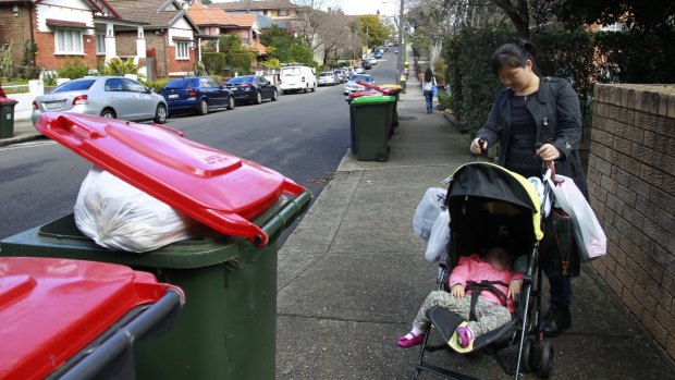 Tracy Lin, an Ashfield resident, was surprised to find her rubbish had still not been collected