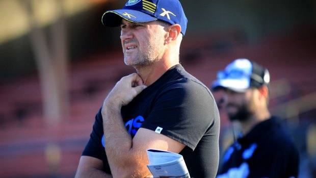Going above and beyond: Brad Arthur on the sideline of North Sydney Oval on Sunday.