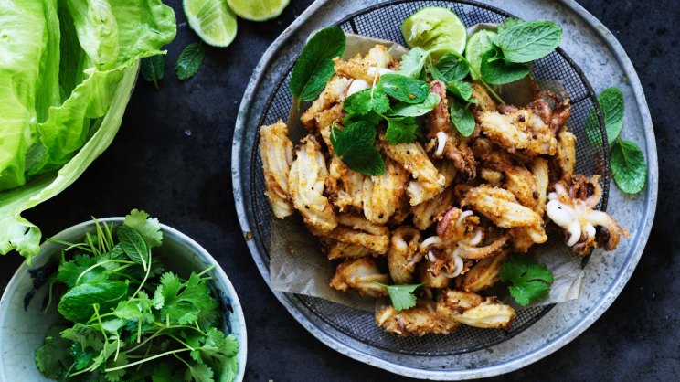Chilli salt and pepper squid with fresh lime recipe-image