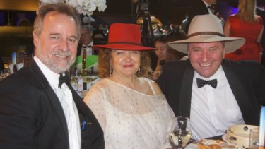 Minister Nigel Scullion, Gina Rinehart and Barnaby Joyce at the National Agriculture Day celebration in Canberra on Tuesday.