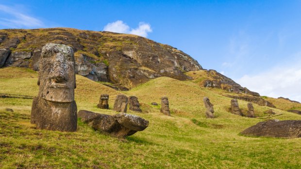 Around 95 per cent  of the island's known monolithic sculptures (moai) were carved from stone quarried from Rano Raraku, a volcanic crater formed of consolidated volcanic ash, or tuff, located in the Rapa Nui National Park.