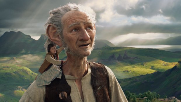 In Disney's fantasy-adventure <i>The BFG</i>, directed by Steven Spielberg and based on Roald Dahl's beloved classic, precocious 10-year-old  Sophie (Ruby Barnhill) befriends the BFG (Mark Rylance). 