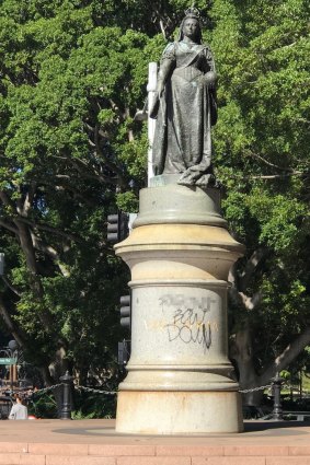 The statue of Queen Victoria was also targeted in the attack, with expletive-laden words painted onto the pedestal.