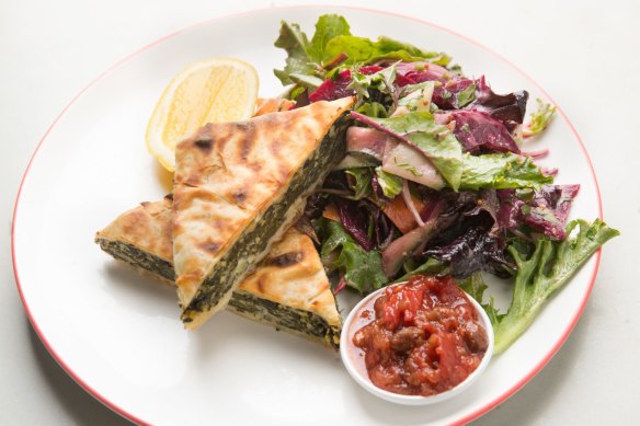 Spanakopita with salad.