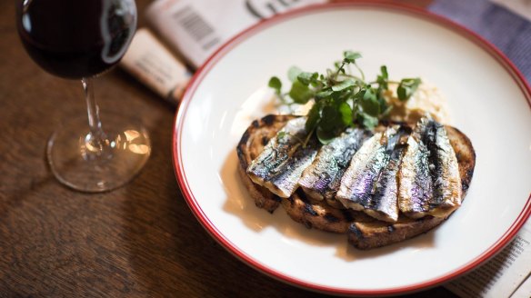 Sardines on toast at The Duke of Clarence, Sydney.