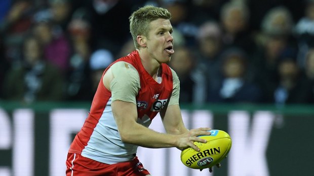 Down and out: Dan Hannebery has been carrying a hip injury for several weeks.