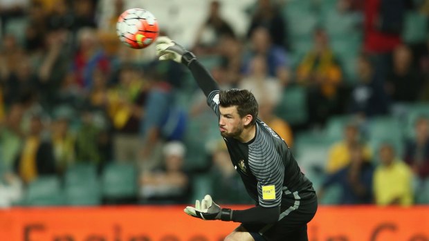 Cause for confidence: Socceroos keepet Maty Ryan didn't have a lot to do against Jordan.