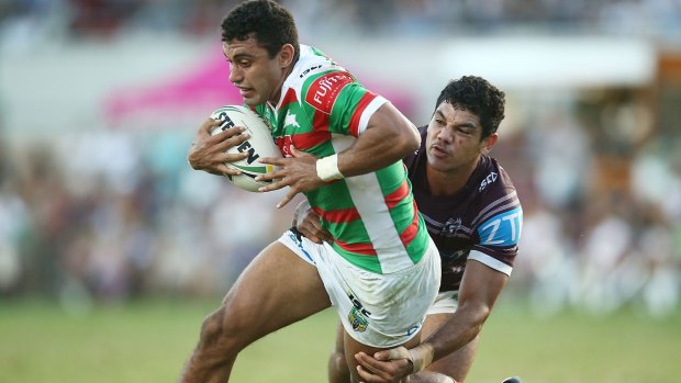 Confidence growing: Alex Johnston stretches out against Manly.