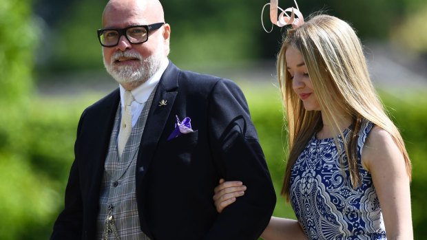 Gary Goldsmith and his daughter Tallulah arrive for the wedding of Pippa Middleton and James Matthews.