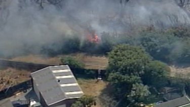 The fire at Carrum Downs burnt close to homes.