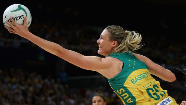 Unstoppable: Caitlin Bassett proved far too dominant in the Constellation Cup.