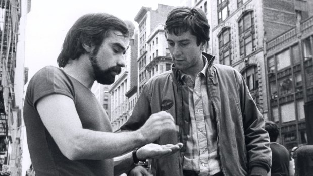 Martin Scorsese and Robert De Niro on the set of <i>Taxi Driver</i> in 1976. 