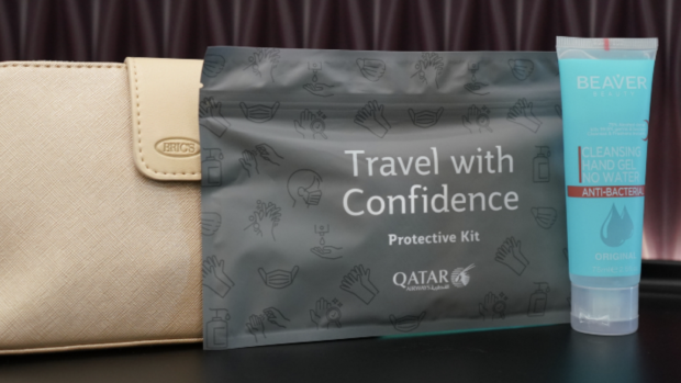 The complimentary protective kit includes a ziplock pouch with a single-use surgical face mask, large disposable powder-free gloves and an alcohol-based hand sanitiser gel. Business Class customers will also be offered an additional 75ml sanitiser gel tube.