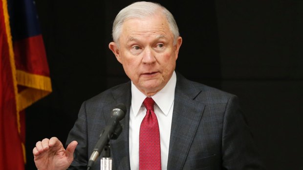 Attorney General Jeff Sessions speaks at the Columbus Police Academy about the opioid epidemic in Columbus, Ohio in August.