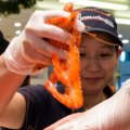 Busy time at Nicholas Seafood at the Sydney Fish Market. 