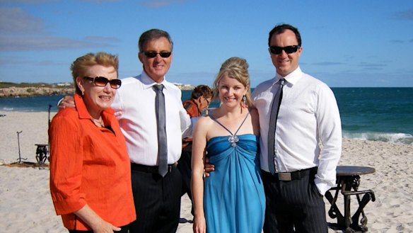 Jeremy Buckingham (far right) with his mother-in-law Sheila (far left), who died from cancer.