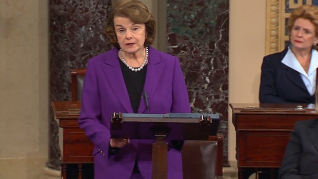 Exposing CIA actions: Senate intelligence committee chairwoman Dianne Feinstein announces  in Washington the findings of the report into CIA torture techniques and their effectiveness.