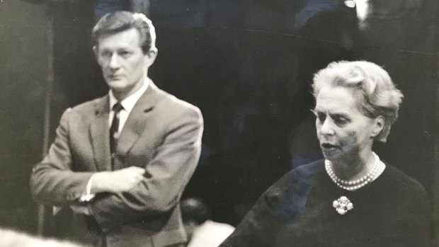Peter Brown working with Ninette de Valois, founding director of the Royal Ballet, in 1965.
