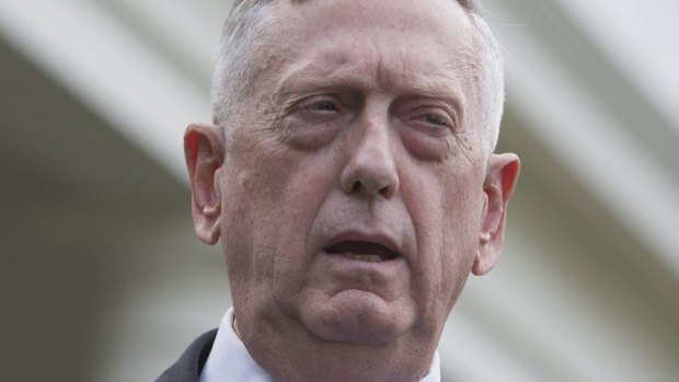James Mattis, US secretary of defence, speaks during a news conference regarding the situation in North Korea outside of the White House in Washington, DC.