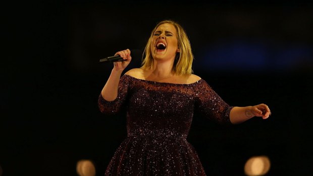 Adele performs at Domain Stadium  in Perth.