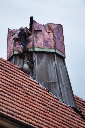 Copper dome destroyed at Woollahra Public School.