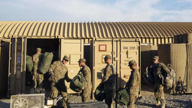 Heading home: US soldiers preparing to leave Afghanistan. 